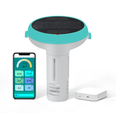 Monitoreo de piscina inteligente 7 en 1 con aplicación Tester de calidad del agua con energía solar / USB