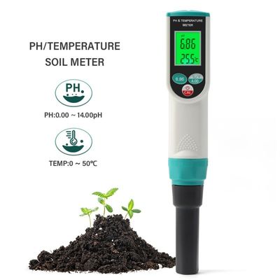 Medidor de alta precisión 2 en 1 para pH y temperatura del suelo para jardinería