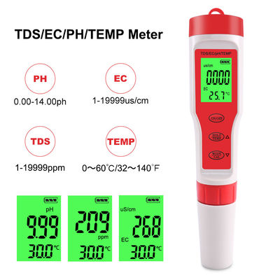 4 - en - 1 Tester de calidad del agua - pH/CE/TDS/Temp Meter para acuicultura, agua potable y laboratorio