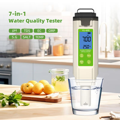 Medidor de calidad del agua 7 en 1 - pH/TDS/CE/ORP/S.G/Sal/Temperatura para el hogar, piscina y laboratorio