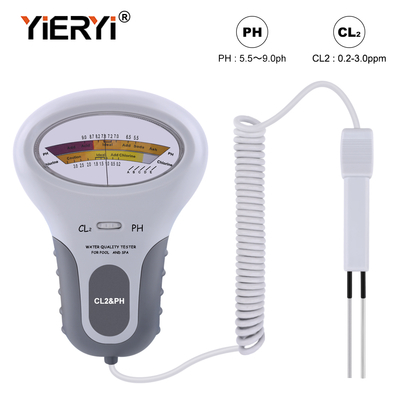 Tester CL2 2 en 1 de calidad del agua PH y cloro PC-102 - Dispositivo de ensayo de calidad del agua para piscinas y acuarios