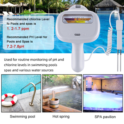 CL Tester 2 en 1 medidor digital de calidad del agua de pH y cloro para piscinas, spas y acuarios
