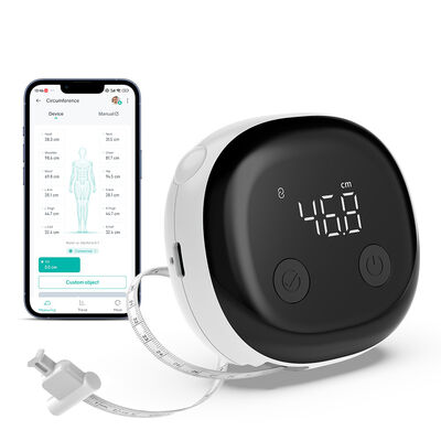 Cinta métrica inteligente Bluetooth para medir el cuerpo con precisión del ±0.2%, tipo C recargable y pantalla LED para mediciones precisas