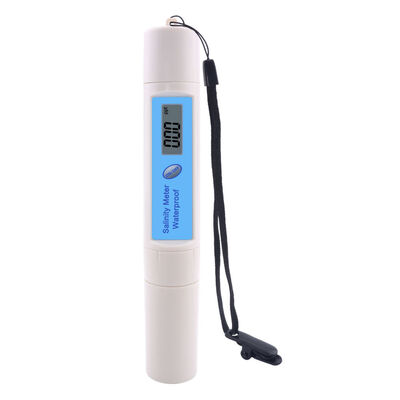 Medidor digital de salinidad impermeable con rango de medición de 0~199.9ppt y compensación de temperatura de 0~50°C