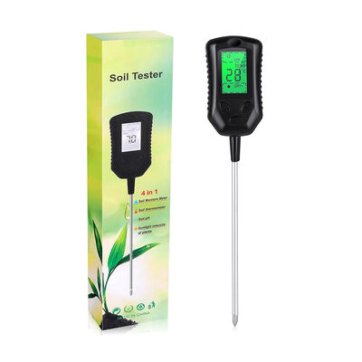 Interfaz de usuario LCD grande 4 en 1 medidor de suelo PH medidor de suelo herramientas de análisis de humedad/temperatura/luz solar
