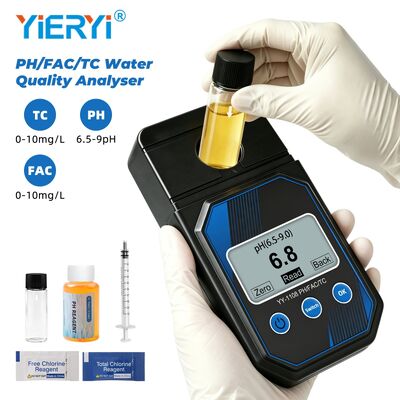 YIERYI Tester fotométrico portátil y preciso de calidad del agua para pH, cloro residual, cloro total