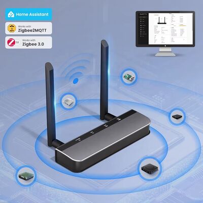YIERYI Zigbee 3.0 PoE Dongle Gateway Hub para Asistente en el hogar Zigbee2 MQTT ESP32 + CC2652P Dual 5dBi Antenas Tipo-C / PoE Alimentado
