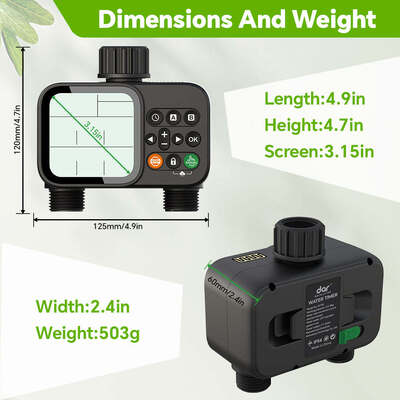 Tiempo de agua digital para manguera de jardín Tiempo de riego automático con modo de riego automático manual
