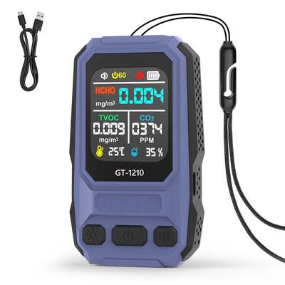 Detector de gases de calidad del aire 5 en 1 HCHO TVOC CO Temp