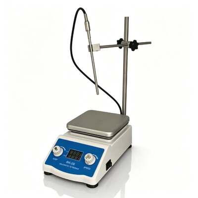 SH-2S Placa Calefactora Digital con Agitador Magnético, Sonda de Temperatura y Soporte de Acero Inoxidable, Capacidad de 2L, Mezclador de Laboratorio Calefactor y Agitador para Mezclar Reactivos y Soluciones