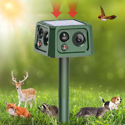 Repelente de roedores SJZ-088 de 4 caras con energía solar