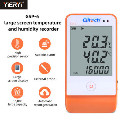 Registrador del maderero de datos de la humedad de la temperatura del GSP 6 USB para el transporte de cadena frío refrigerado
