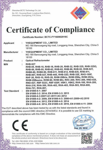 China SHEN ZHEN YIERYI Technology Co., Ltd Certificaciones